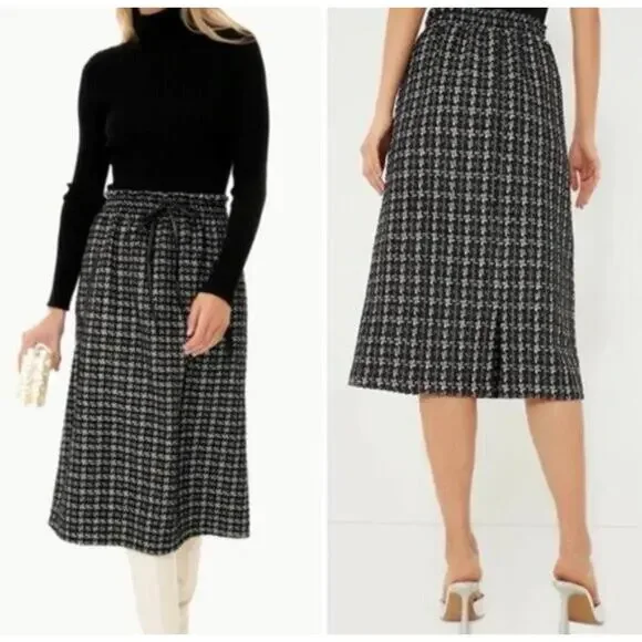 TUCKERNUCK Onyx Black Tweed Cece Skirt NWT Size Medium - Picture 3 of 7
